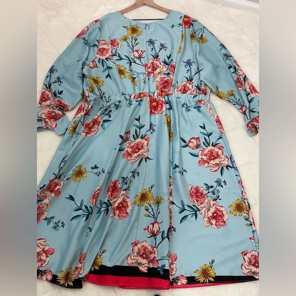 Lane Bryant X Fast Roma vintage flora midi dress size 26 - Picture 7 of 16